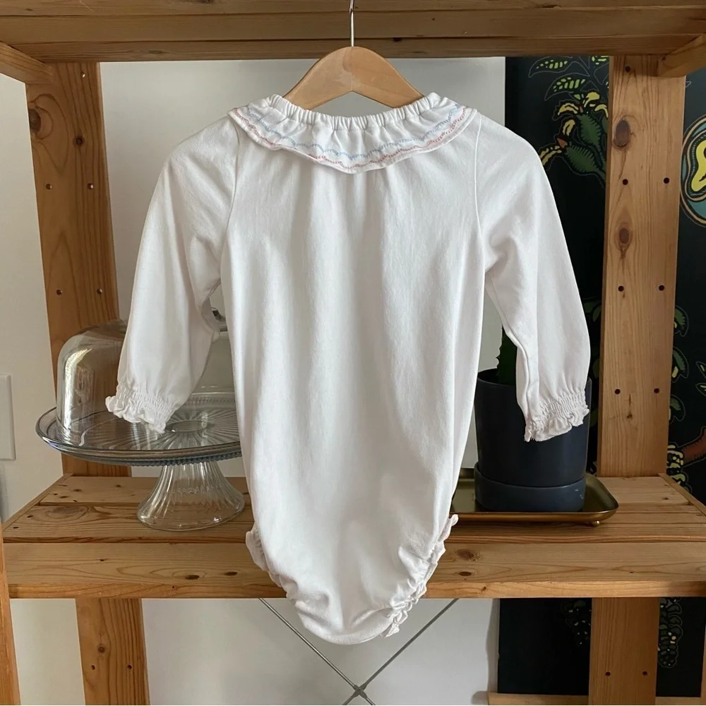 Baybala Baby Ivory Embroidered Ruffle Collar Bea Onesie 18 months
